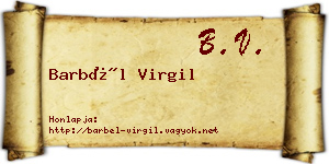Barbél Virgil névjegykártya